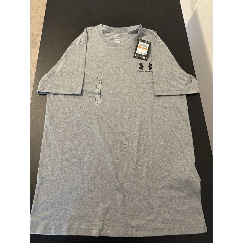 Under Armour Sportstyle T-Shirt Mens Small Gray Loose Fit Logo Athletic NWT